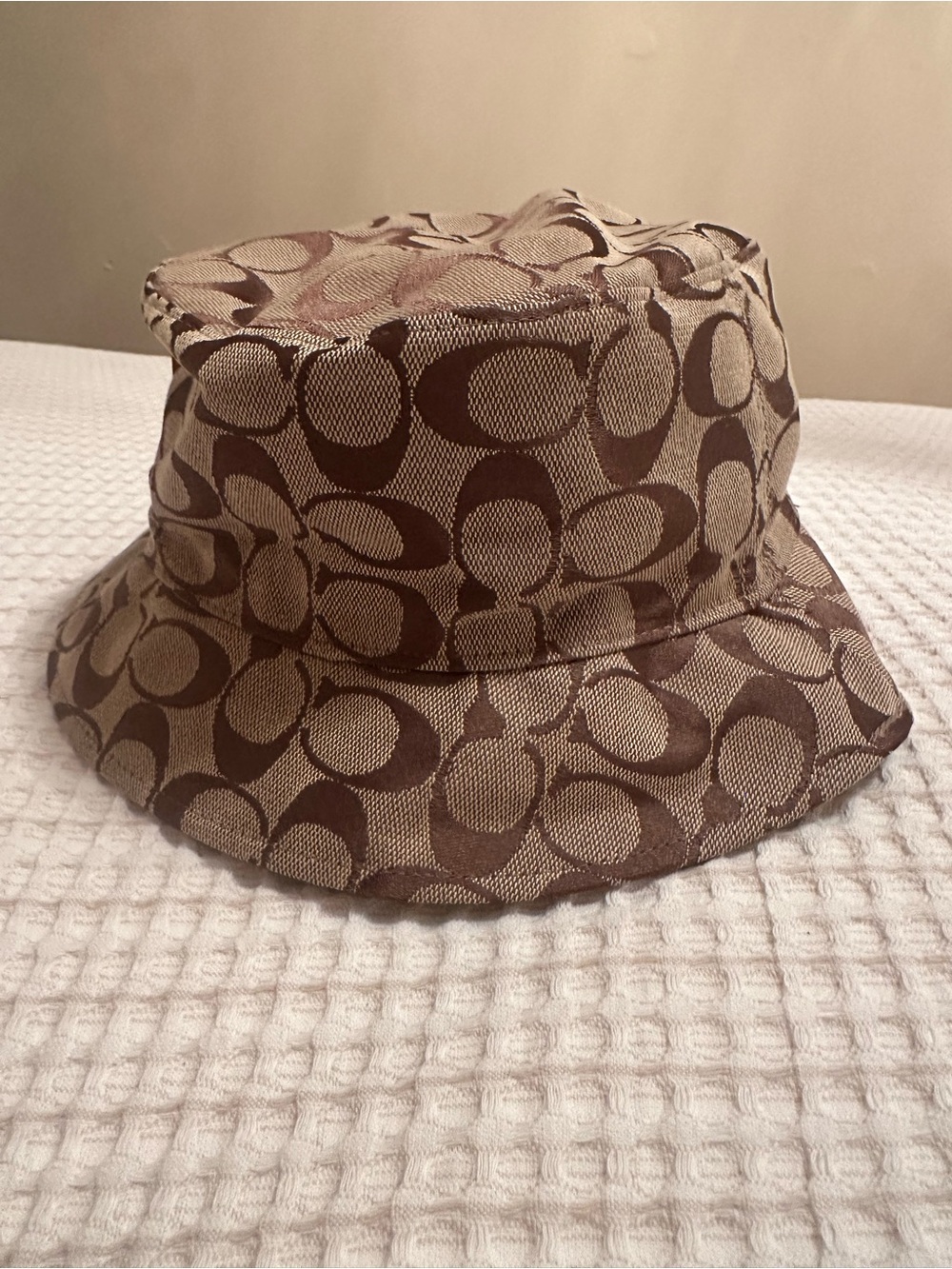 Coach Brown Signature 'C' Pattern Bucket Hat